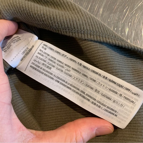 Abercrombie Olive Green Long-Sleeve Collar Bodysuit - Picture 7 of 9